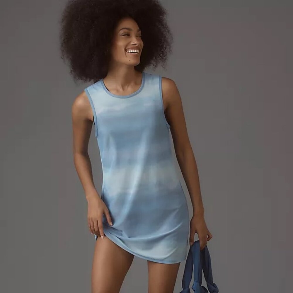 NWT Anthropologie Beyond Yoga Show Off Printed Mesh Mini Dress, Size L